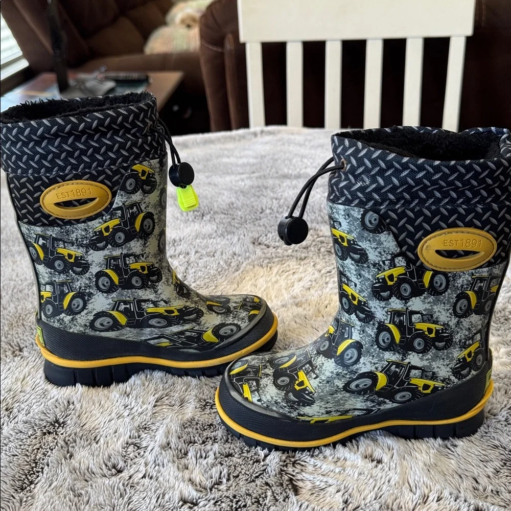 Western Chief Boys 7 Insulated Tractor Tough Rain‎ Snow Boots Warm Waterproof